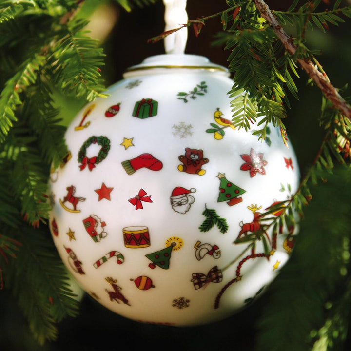 Taitu decorazione sfera Noel Oro Ball 8cm Fine Porcelain 12-4-17 - Capodagli 1937