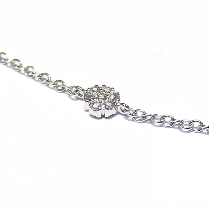 Taverna collana 80cm in oro bianco 18kt con fiori di diamanti 0,90ct colore G purezza VS 0309GI - Gioielleria Capodagli