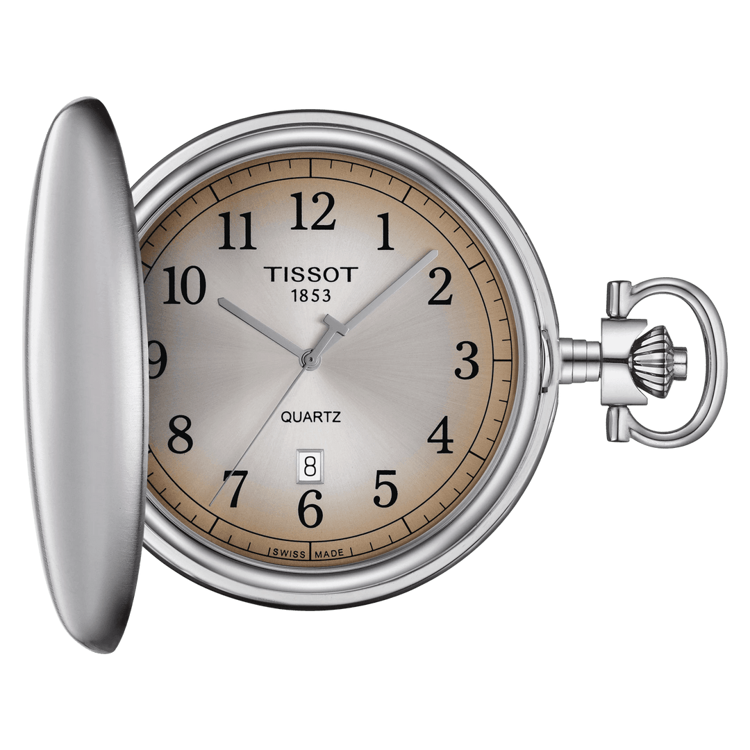 Tissot orologio da tasca Savonette 48,5mm beige quarzo acciaio T862.410.19.292.00 - Capodagli 1937