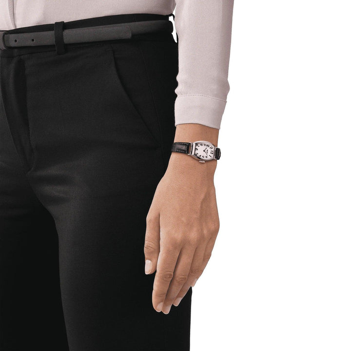 Tissot orologio donna Heritage Porto Small Lady 22x30mm quarzo acciaio e pelle porpora T128.109.16.032.00 - Gioielleria Capodagli