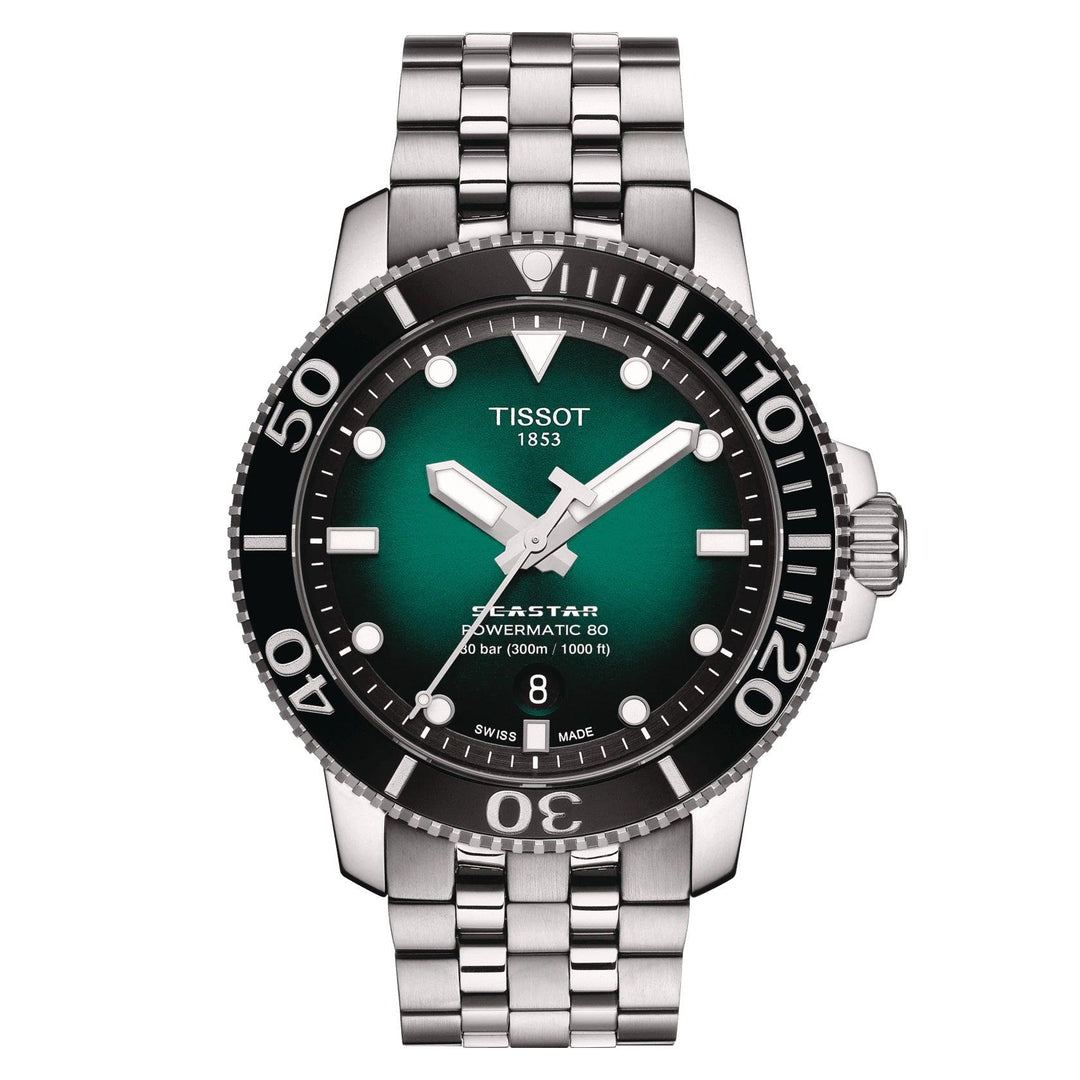 Tissot orologio Seastar 1000 Powermatic 80 43mm verde automatico acciaio T120.407.11.091.01 - Capodagli 1937