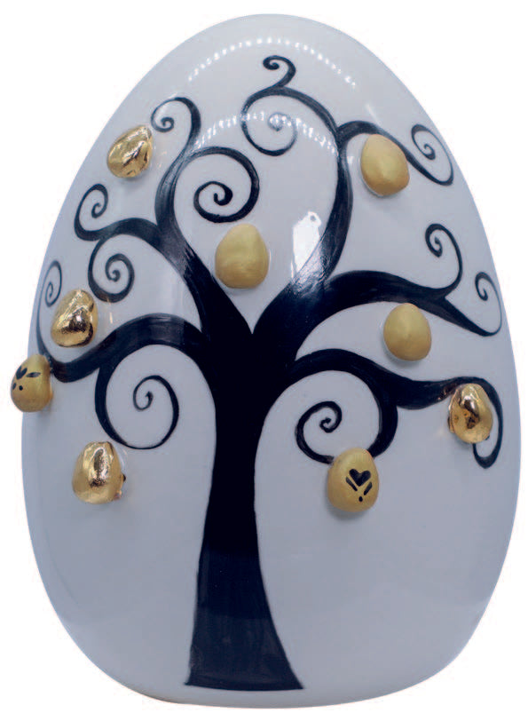 Яйцо дерево жизни  ⁇ 19cm h.18cm фарфора сделал в Италии UO55/3