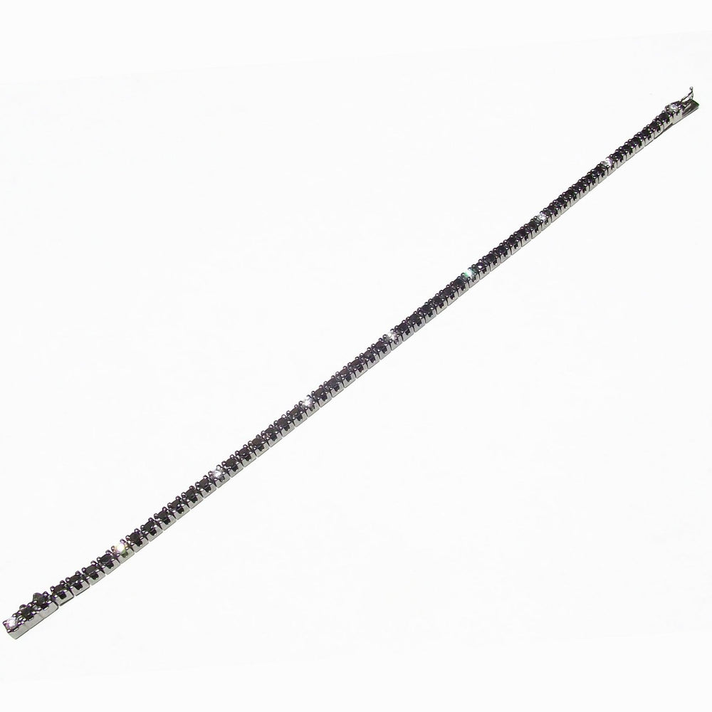 World Diamond Group bracciale tennis oro 18kt finitura rutenio nero diamanti 0,34ct colore G purezza VS e diamanti black 2,07ct 0200BR - Gioielleria Capodagli