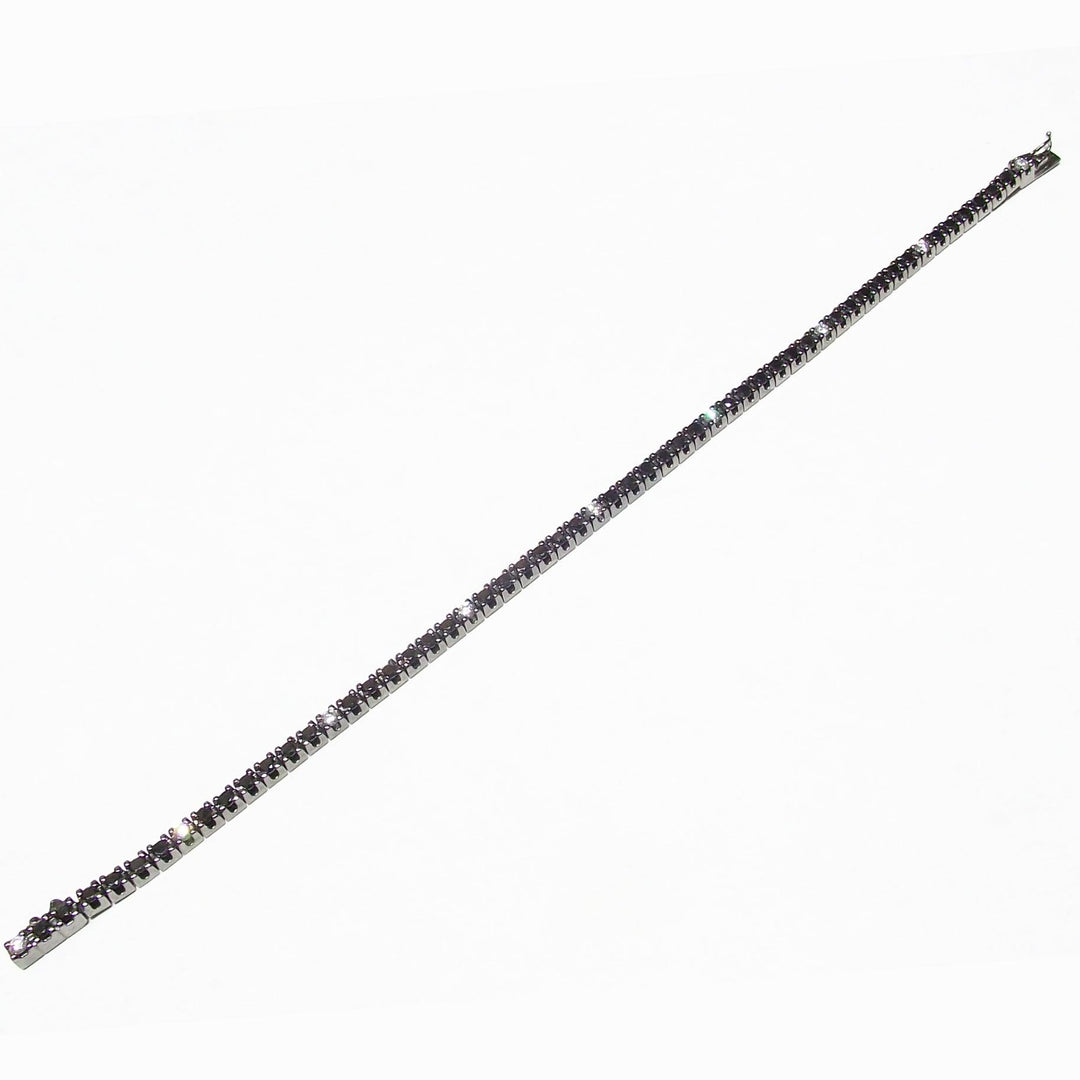 World Diamond Group bracciale tennis oro 18kt finitura rutenio nero diamanti 0,34ct colore G purezza VS e diamanti black 2,07ct 0200BR - Gioielleria Capodagli