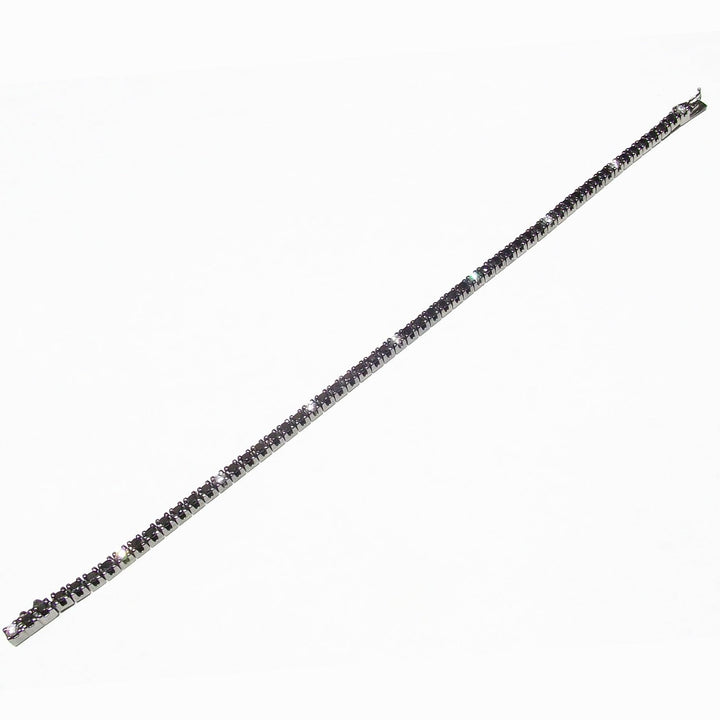 World Diamond Group bracciale tennis oro 18kt finitura rutenio nero diamanti 0,34ct colore G purezza VS e diamanti black 2,07ct 0200BR - Gioielleria Capodagli