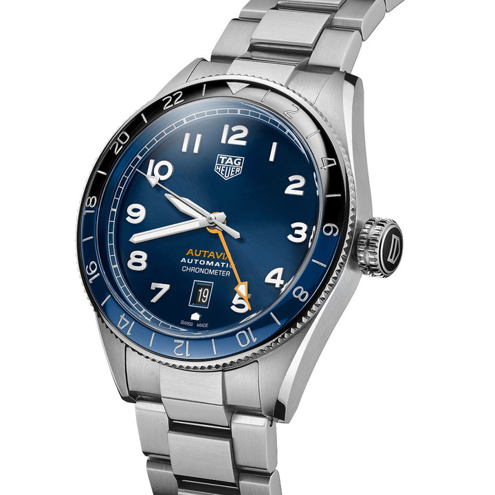 Часы TAG Heuer Autavia COSC GMT Caliber 7 Limited Edition 42mm Синий Автоматическая сталь WBE511A.BA0650