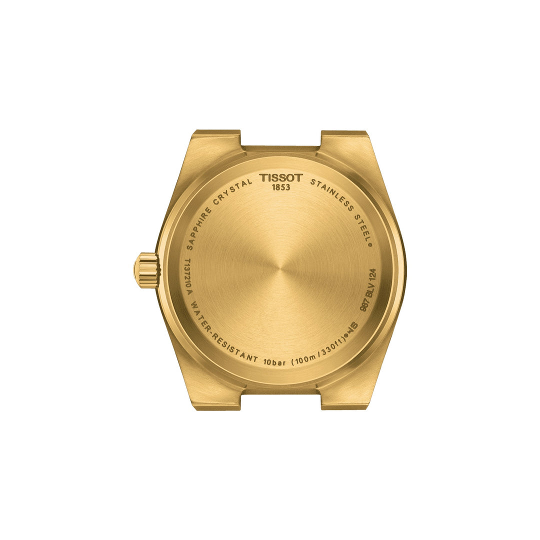 Tissot Clock PRX 35 -мм шампанское кварцевое стальное отделение PVD Gold Gold T137.210.33.021.00