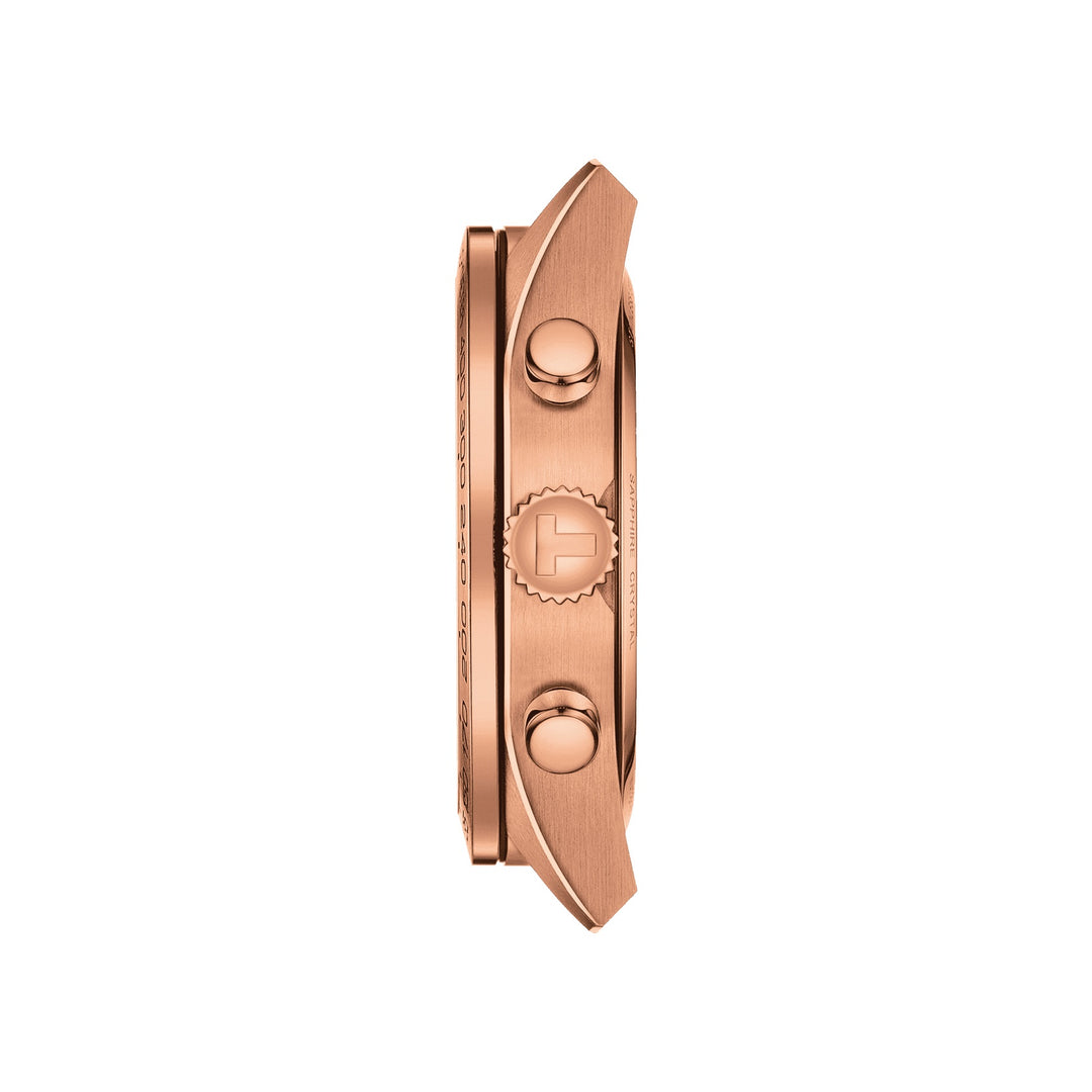 Tissot часы PRS 516 Chronograph 45mm серый кварцевый стальной отделка PVD розовое золото T131.617.36.082.00