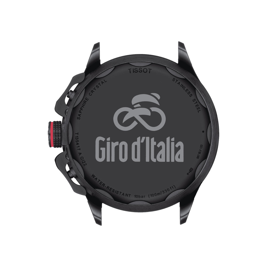 Часы Tissot T-Race Cycling Giro D'Italia 2022 Special Edition 45 мм кварцевый стальной отделка PVD черный T135.417.37.051.01