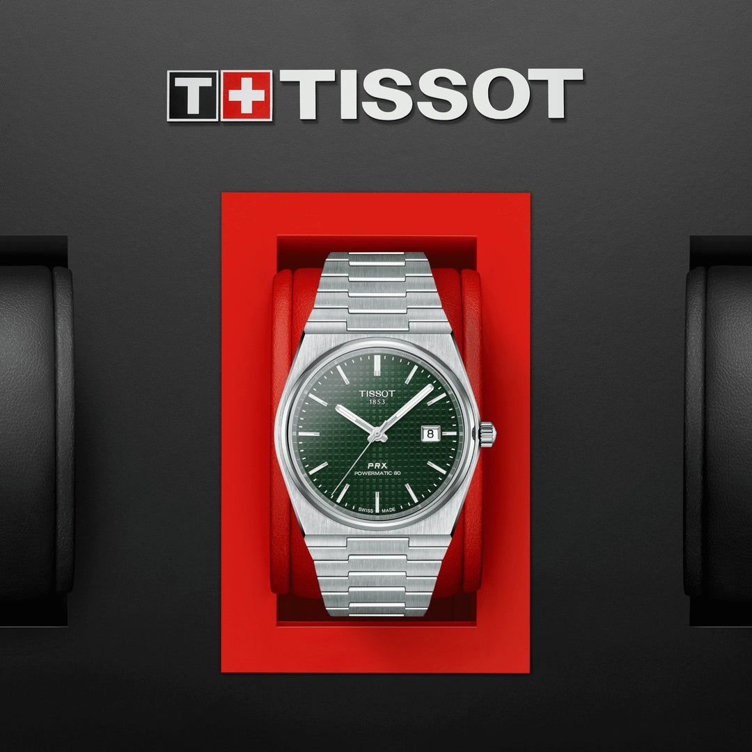 Часы Tissot PRX Powermatic 80 40mm зеленая сталь T137.407.11.091.00