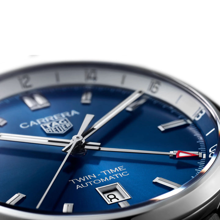 TAG Heuer Carrera watch Carrera Twin-Time Calibre 7 41mm automatic blue steel WBN201A.BA0640